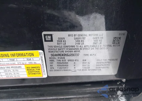 2016 Buic Enclave Premium Fwd Premium z USA, uszkodzony, nr VIN 5GAKRCKD5GJ256737